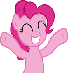 Size: 4256x4568 | Tagged: safe, artist:ironm17, pinkie pie, earth pony, pony, g4, sparkle's seven, eyes closed, female, grin, happy, simple background, smiling, solo, transparent background, vector