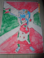 Size: 1600x2133 | Tagged: safe, artist:1987arevalo, trixie, equestria girls, g4, burundi, flag, traditional art