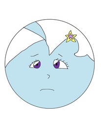 Size: 1536x1866 | Tagged: safe, artist:jonwii, trixie, equestria girls, g4, ball, frown, head, inanimate tf, morph ball, simple background, solo, transformation, trixieball, wat, white background