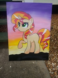 Size: 3120x4160 | Tagged: safe, artist:annuthecatgirl, sunset shimmer, pony, unicorn, g4, for sale, painting, traditional art