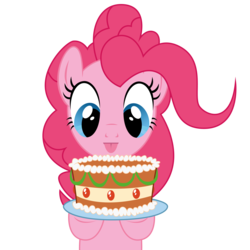 Size: 3000x3000 | Tagged: safe, artist:erisgrim, pinkie pie, earth pony, pony, g4, :p, cake, cute, diapinkes, female, food, high res, mare, silly, simple background, solo, tongue out, transparent background, vector