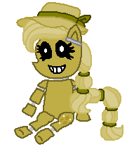 Size: 191x209 | Tagged: safe, artist:drypony198, pony, cowboys and equestrians, five nights at freddy's, golden, golden freddy, golden maplejack, mad (tv series), mad magazine, maplejack