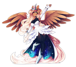 Size: 2500x2200 | Tagged: safe, artist:iliekskittlez, oc, oc only, pegasus, anthro, unguligrade anthro, anthro oc, armpits, clothes, commission, crown, female, high res, jewelry, mare, regalia, simple background, smiling, solo, transparent background