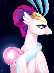 Size: 4000x5401 | Tagged: safe, artist:poecillia-gracilis19, queen novo, classical hippogriff, hippogriff, g4, my little pony: the movie, absurd resolution, bust, female, orb, portrait, profile, queen novo's orb, solo