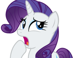 Size: 4356x3375 | Tagged: safe, artist:sketchmcreations, rarity, pony, unicorn, g4, sparkle's seven, female, hoof on chin, mare, open mouth, simple background, solo, transparent background, vector