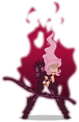 Size: 4000x6156 | Tagged: safe, artist:orin331, fluttershy, equestria girls, g4, absurd resolution, agrius metamorphosis, angry, anime, archer, archer of red, armor, atalanta, atalanta alter, badass, berserker, crossover, fate/apocrypha, fate/grand order, female, flutterbadass, flutterrage, simple background, solo, tauropolos, transparent background, weapon, you're going to love me