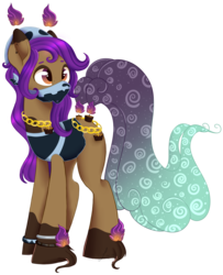 Size: 2184x2685 | Tagged: safe, artist:beashay, oc, oc only, oc:reese, original species, scented pony, female, high res, mask, simple background, solo, transparent background