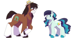 Size: 1280x640 | Tagged: safe, artist:itstechtock, coloratura, trouble shoes, earth pony, pony, g4, one eye closed, simple background, transparent background, wink