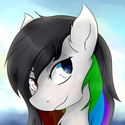 Size: 3000x3000 | Tagged: safe, artist:dashy21, oc, oc only, pony, heterochromia, high res, smiling, solo