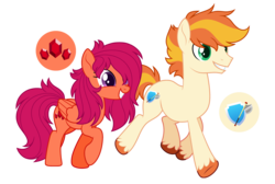Size: 4032x2712 | Tagged: safe, artist:hazardous-andy, oc, oc only, oc:axel guard, oc:scarlet ruby, earth pony, pegasus, pony, female, male, mare, previous generation, simple background, stallion, transparent background