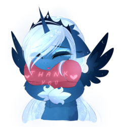 Size: 1593x1668 | Tagged: safe, artist:magnaluna, princess luna, alicorn, pony, g4, cute, daaaaaaaaaaaw, eyes closed, female, heart, hnnng, horn, lunabetes, mare, simple background, solo, thank you, tongue out, transparent background, weapons-grade cute