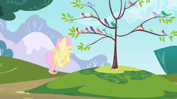 Size: 1280x720 | Tagged: safe, screencap, fluttershy, bird, pony, friendship is magic, g4