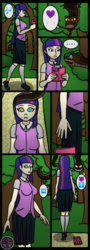 Size: 1442x4000 | Tagged: safe, artist:ordeperv, twilight sparkle, human, snake, comic:twilight and kaa, g4, book, clothes, crossover, devil horns, heart, humanized, hypnosis, kaa, kaa eyes, looking up, mind control, pictogram