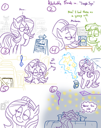 Size: 1280x1611 | Tagged: safe, artist:adorkabletwilightandfriends, starlight glimmer, pony, unicorn, comic:adorkable twilight and friends, g4, adorkable, adorkable friends, bed, car, chill, comic, cute, dork, driving, female, glow in the dark, glow in the dark stars, glowing, glowing horn, happy, horn, humming, humor, joy, kite, levitation, lineart, lying down, magic, magic aura, never too old, photo, slice of life, store, telekinesis, toy