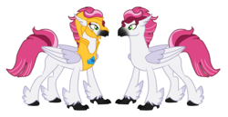 Size: 3152x1624 | Tagged: safe, artist:piñita, oc, oc:roasty wings, hippogriff, simple background, vector, white background