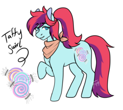 Size: 2241x2005 | Tagged: safe, artist:fishtoonz, oc, oc only, oc:taffy swirl, earth pony, pony, cutie mark, high res, neckerchief, simple background, transparent background, two toned mane