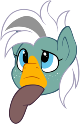 Size: 374x584 | Tagged: safe, artist:breloomsgarden, oc, oc only, oc:duk, duck pony, pony, cute, emoji, hmm, simple background, solo, thinking, thonk, transparent background, ych result