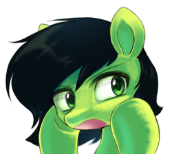 Size: 681x611 | Tagged: safe, artist:killasher, oc, oc only, oc:filly anon, pony, female, filly, open mouth, sarcasm, solo, surprised