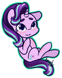 Size: 592x736 | Tagged: safe, artist:lilliesinthegarden, starlight glimmer, pony, unicorn, g4, blushing, cute, eyebrows, female, glimmerbetes, heart eyes, hooves together, mare, simple background, smiling, solo, white background, wingding eyes