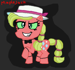 Size: 354x331 | Tagged: safe, artist:drypony198, pony, robot, robot pony, animatronic, cowboys and equestrians, five nights at freddy's, green eyes, hat, mad (tv series), mad magazine, maplejack, sun hat