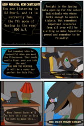 Size: 3125x4688 | Tagged: safe, artist:brainiac, oc, oc:littlepip, pony, comic:fallout equestria: stained glass, fallout equestria, clothes, comic, cowboy hat, dialogue, fanfic, fanfic art, female, hat, hooves, horn, mare, radio, solo, text