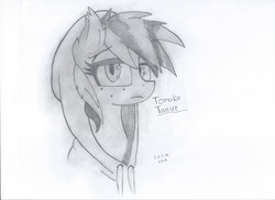 Size: 2338x1700 | Tagged: safe, artist:stuckonthemoon, oc, oc:tomoko tanue, bat pony, pony, clothes, hoodie, indifferent, pencil drawing, simple background, sketch, traditional art, white background