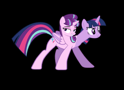 Size: 2457x1789 | Tagged: safe, artist:theunknowenone1, starlight glimmer, twilight sparkle, alicorn, pony, g4, conjoined, fusion, multiple heads, twilight sparkle (alicorn), two heads, we have become one