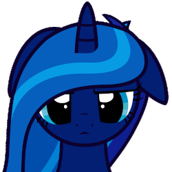Size: 1000x1000 | Tagged: safe, artist:stellardust, derpibooru exclusive, oc, oc only, oc:stellar dust, pony, unicorn, animated, blinking, bust, eye shimmer, female, floppy ears, gif, mare, serious, serious face, simple background, solo, transparent background
