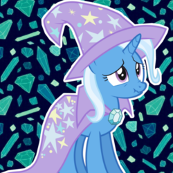 Size: 1280x1280 | Tagged: artist needed, safe, trixie, pony, unicorn, g4, cape, clothes, female, hat, nose wrinkle, solo, trixie's cape, trixie's hat