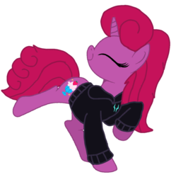 Size: 999x1005 | Tagged: safe, artist:徐詩珮, oc, oc:betty pop, pony, unicorn, g4, my little pony: the movie, base used, clothes, cute, eyes closed, female, magical lesbian spawn, mare, next generation, offspring, parent:glitter drops, parent:tempest shadow, parents:glittershadow, pretty, simple background, transparent background