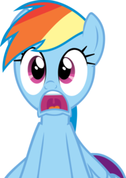 Size: 4258x6019 | Tagged: safe, artist:vaderpl, rainbow dash, pegasus, pony, g4, may the best pet win, d:, female, mare, open mouth, reaction image, shocked, simple background, solo, transparent background, vector, wide eyes