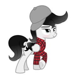 Size: 1189x1257 | Tagged: safe, artist:darbypop1, oc, oc only, oc:blackbird sings, pegasus, pony, backwards ballcap, baseball cap, cap, flannel, hat, male, plaid shirt, simple background, solo, stallion, transparent background, two toned wings