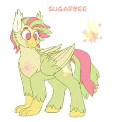 Size: 1280x1367 | Tagged: safe, artist:sandwichbuns, oc, oc only, oc:sugarbee, hippogriff, female, offspring, offspring's offspring, parent:oc:ladybird, parent:oc:spongecake, parents:oc x oc, solo