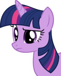 Size: 798x1002 | Tagged: safe, artist:vaderpl, twilight sparkle, pony, unicorn, g4, the mysterious mare do well, bust, female, frown, mare, simple background, solo, transparent background, unicorn twilight, vector