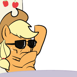 Size: 1000x1000 | Tagged: safe, artist:redp, applejack, earth pony, pony, g4, sparkle's seven, ammunition, animated, female, gif, reloading, serious, serious face, shotgun shell, solo, sunglasses, weapon