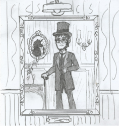 Size: 855x905 | Tagged: safe, artist:newman134, oc, unnamed oc, human, pony, equestria girls, g4, bust, dapper, dour, glasses, hat, human ponidox, looking at you, male, monochrome, no name yet, oc living in a different time period, portrait, self ponidox, top hat, victorian