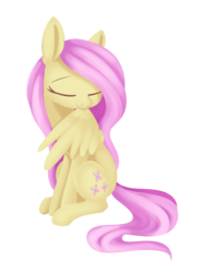 Size: 1228x1652 | Tagged: safe, artist:dusthiel, fluttershy, pegasus, pony, g4, cute, eyes closed, female, mare, one wing out, preening, shyabetes, simple background, sitting, smiling, solo, transparent background