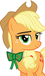 Size: 2232x3736 | Tagged: safe, artist:dashiesparkle edit, artist:disneymarvel96, edit, vector edit, applejack, earth pony, pony, g4, bowtie, bowties are cool, bust, high res, looking at you, portrait, simple background, vector, white background