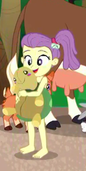 Size: 198x392 | Tagged: safe, screencap, lily pad (g4), cow, goat, human, turtle, equestria girls, equestria girls specials, g4, my little pony equestria girls: better together, my little pony equestria girls: spring breakdown, cropped, feet, female, legs, plushie, smiling, udder
