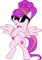 Size: 1371x1931 | Tagged: safe, artist:chipmagnum, oc, oc only, oc:star divine, pegasus, pony, g4, bipedal, female, mare, simple background, solo, spread wings, sunglasses, transparent background, wings