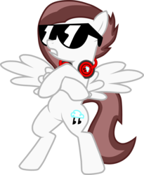 Size: 1371x1671 | Tagged: safe, artist:chipmagnum, oc, oc only, oc:scarlet blitz, pegasus, pony, g4, bipedal, female, mare, simple background, solo, spread wings, sunglasses, transparent background, wings
