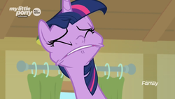 Size: 1920x1080 | Tagged: safe, screencap, twilight sparkle, alicorn, pony, g4, the point of no return, constipated, eyes closed, faic, female, frown, great moments in animation, mare, solo, twilight sparkle (alicorn), twilight sparkle is best facemaker