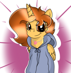Size: 2048x2090 | Tagged: safe, artist:doraeartdreams-aspy, oc, oc only, oc:aspen, alicorn, pony, alicorn oc, clothes, cute, female, high res, hippie, hoodie, jewelry, mare, necklace, peace symbol, solo