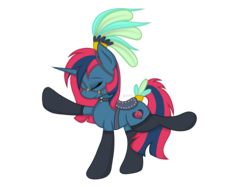 Size: 2732x2048 | Tagged: safe, artist:dawnshine, oc, oc only, oc:heart tide, pony, unicorn, bridle, eyes closed, high res, plume, raised leg, saddle, simple background, tack, tail ring, transparent background