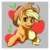 Size: 1080x1080 | Tagged: safe, artist:acelinjack, applejack, earth pony, pony, g4, bust, cowboy hat, cute, cutie mark background, female, hat, jackabetes, mare, portrait, signature, solo