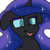 Size: 300x300 | Tagged: safe, artist:cosmalumi, nightmare moon, alicorn, pony, g4, :p, bust, cute, double chin, ethereal mane, floppy ears, lunabetes, majestic as fuck, moonabetes, no pupils, portrait, scrunchy face, simple background, solo, starry mane, tongue out, transparent background