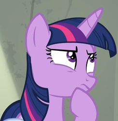 Size: 1054x1080 | Tagged: safe, screencap, twilight sparkle, alicorn, pony, g4, the point of no return, cropped, female, hoof on chin, looking up, mare, solo, thinking, twilight sparkle (alicorn)