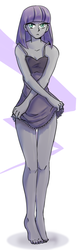 Size: 408x1298 | Tagged: safe, artist:tigra0118, maud pie, equestria girls, g4, adorasexy, barefoot, clothes, cute, feet, female, looking at you, nightgown, sexy, sleepwear, solo, undressing