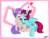 Size: 4500x3500 | Tagged: safe, artist:potzm, oc, oc only, oc:cinnamon swirl, oc:hiyo licious, pegasus, pony, unicorn, commission, cute, female, heart, heart eyes, kissing, lesbian, wingding eyes