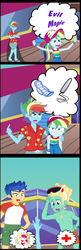 Size: 4511x13994 | Tagged: safe, artist:urhangrzerg, flash sentry, rainbow dash, zephyr breeze, equestria girls, equestria girls specials, g4, my little pony equestria girls: better together, my little pony equestria girls: spring breakdown, absurd resolution, clothes, comic, equestria guys, male, partial nudity, rainbow blitz, rule 63, that time of the month, topless, zephyr's necklace